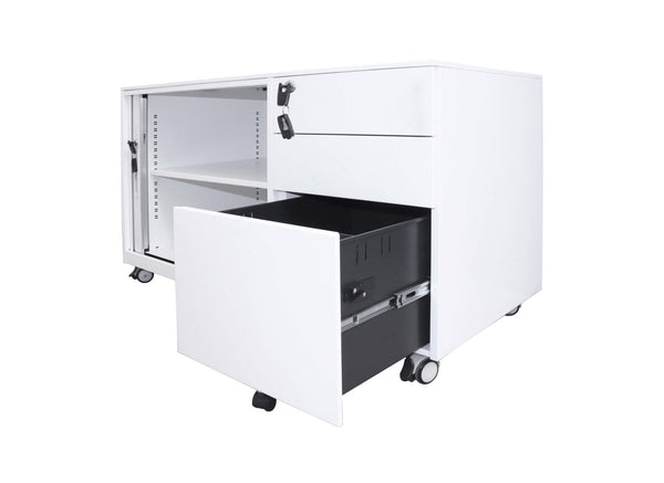 GO Steel Mobile Caddy - Left Tambour - Easy Office Furniture