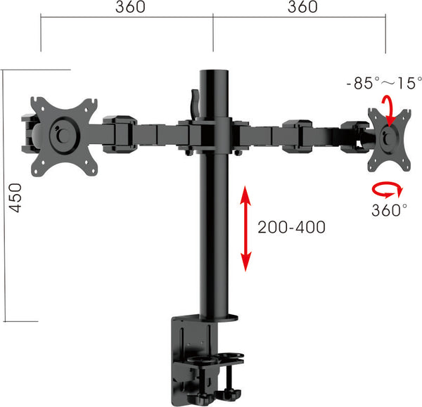 Revolve Pole Mounted Dual Monitor Arm